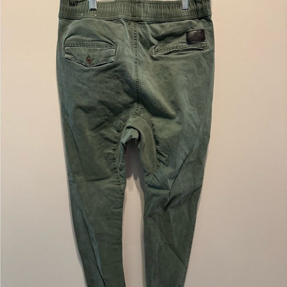 Italymorn Mens Khaki Jogger Pants Slim Fit Army Green Small - Picture 3 of 8
